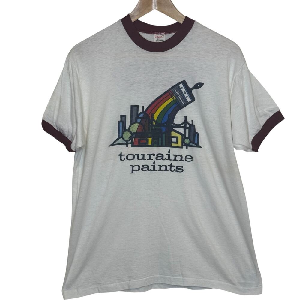 Touraine Paints Whitman Wallpaper & Paint Co New England Vtg Ringer T-Shirt